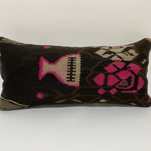 12x24 unique throw pillow, southwestern pillow, kilim pillow, lumbar pillow, ethnic pillow, faded pillow, morrocan pillow, boho pillow cover