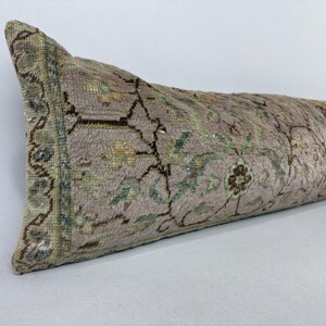 12x47 kilim pillow, home decor, turkish throw pillow, boho pillow cover, morrocan pillow, long lumbar pillow, ottoman pillow cover image 2