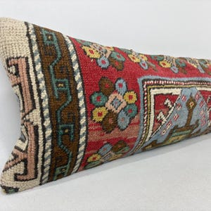 12x48 long lumbar pillow, boho pillow, needlepoint pillow, bohemian pillow, boho throw pillow, unique throw pillow, morrocan pillow image 2