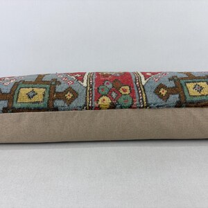 12x48 long lumbar pillow, boho pillow, needlepoint pillow, bohemian pillow, boho throw pillow, unique throw pillow, morrocan pillow image 5