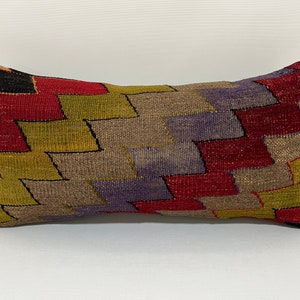 12x24 unique throw pillow, southwestern pillow, kilim pillow, lumbar pillow, ethnic pillow, faded pillow, morrocan pillow, boho pillow cover