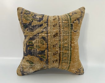 16x16 rug cushion, meditation cushion, throw pillow, turkish pillow, southwestern pillow, suzani pillow, decorative pillow, floor pillow