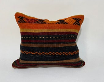 16x18 throw pillow, boho pillow cover, crochet pillow, ottoman pillow cover, rug pillow, aztec pillow, vintage pillow, bohemian pillow