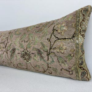 12x47 kilim pillow, home decor, turkish throw pillow, boho pillow cover, morrocan pillow, long lumbar pillow, ottoman pillow cover image 3