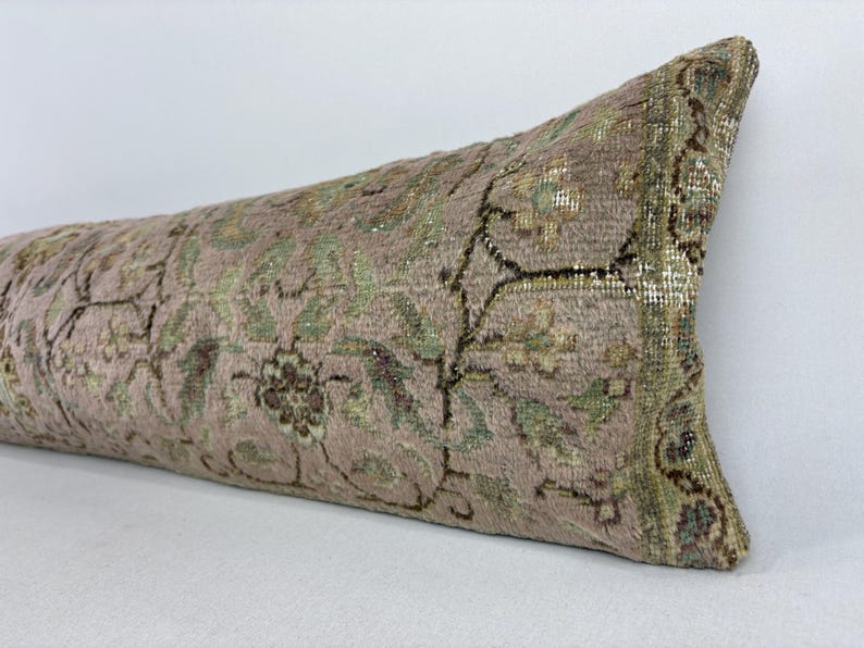 12x47 kilim pillow, home decor, turkish throw pillow, boho pillow cover, morrocan pillow, long lumbar pillow, ottoman pillow cover image 3