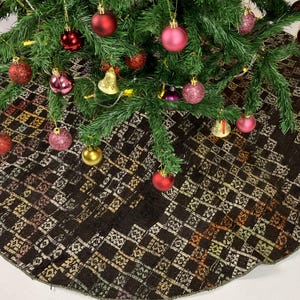 49&quot; christmas tree skirt, turkish kilim tree skirt, handmade tree skirt, vintage tree skirt, bohemian tree skirt, xmas tree skirt
