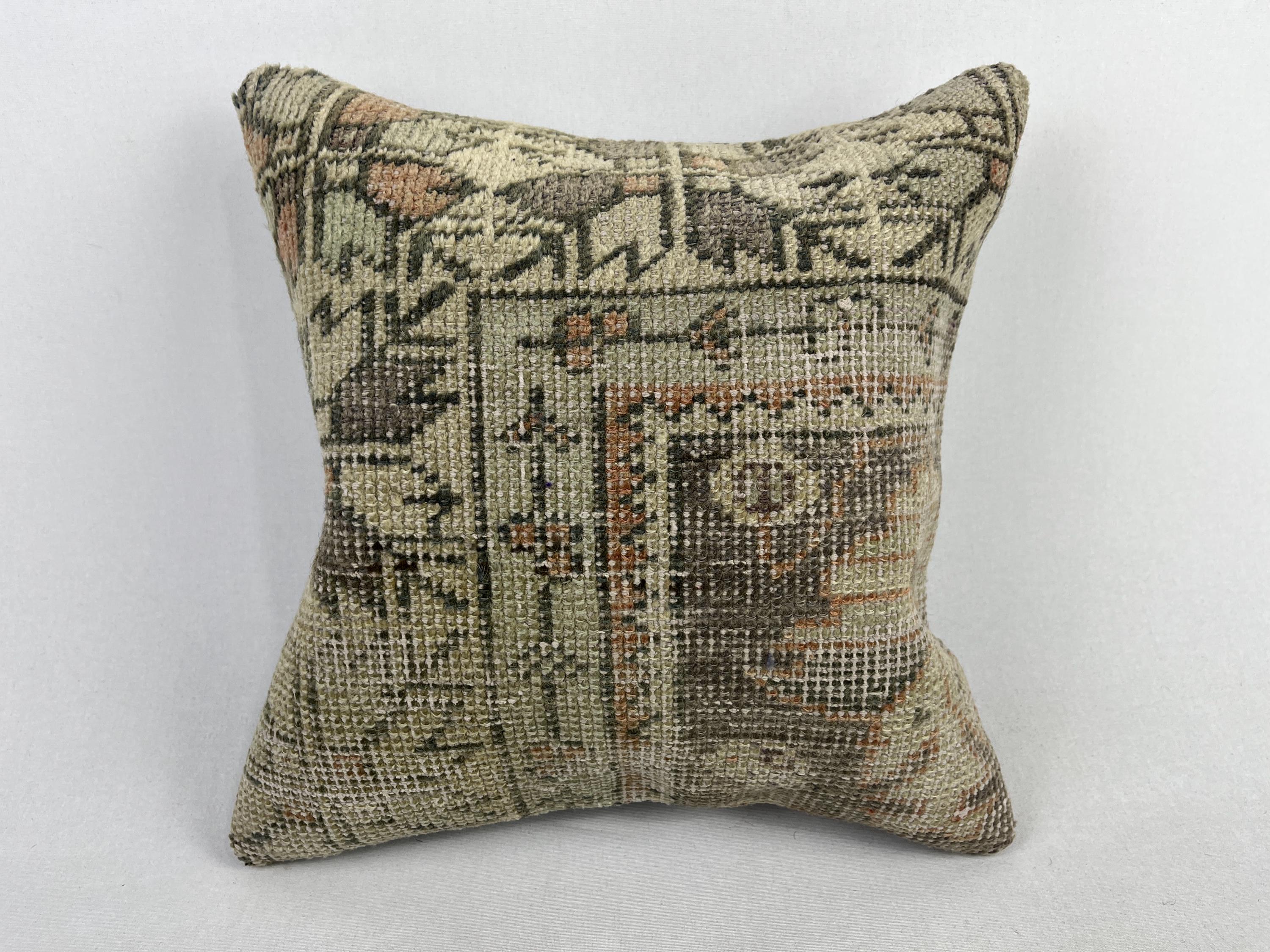 14x14 Rug Cushion, Meditation Cushion, Throw Pillow, Turkish