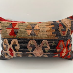 12x20 kilim pillow, pillow covers, morrocan pillow, bohemian pillow, lumbar pillow, turkish throw pillow, morrocan cushion, faded pillow