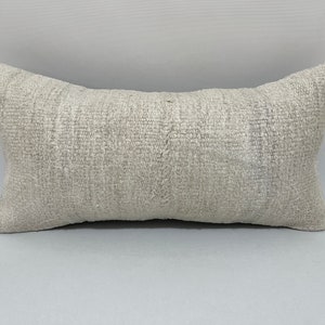 12x24 hemp pillow, kilim cushion, long lumbar pillow, morrocan pillow, faded pillow, pillow shams, throw pillow, unique throw pillow