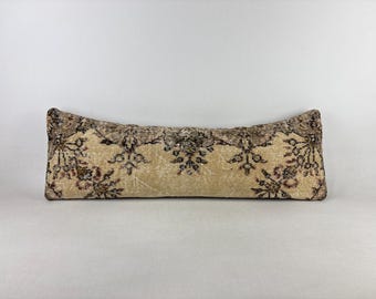 12x36 Dekokissen, Vintage Kissen, Lendenkissen, Nadelpunkt Kissen, langes Lendenkissen, Aztekenkissen, marokkanisches Kissen