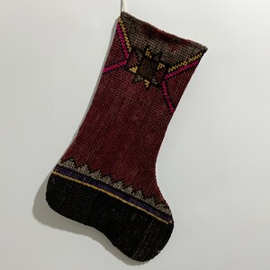 christmas stocking, kilim stocking, handmade stocking, turkish stocking, vintage stocking, boho stocking, vintage rug stocking