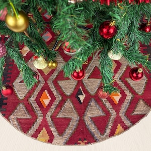 39&quot; christmas tree skirt, turkish kilim tree skirt, handmade tree skirt, vintage tree skirt, bohemian tree skirt, xmas tree skirt