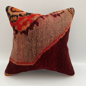 16x16 Kissen, Vintage Kissen, Teppichkissen, Ethno Kissen, Kissenbezug, türkisches Kissen, Boho Kissenbezug, MeditationSkissen