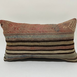 12x20 vintage pillow, faded pillow, boho pillow cover, rug pillow, morrocan pillow, lumbar pillow, meditation pillow, tribal pillow