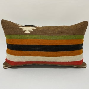 12x20 vintage pillow, faded pillow,  boho pillow cover, kilim pillow, morrocan pillow, lumbar pillow, meditation pillow, tribal pillow