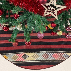 39&quot; christmas tree skirt, turkish kilim tree skirt, handmade tree skirt, vintage tree skirt, bohemian tree skirt, xmas tree skirt