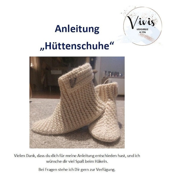 Crochet instructions for hut shoes / slippers (German) also suitable for beginners