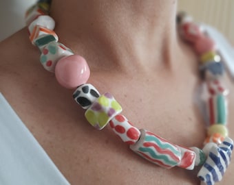 Multi Coloured Ceramic Necklace - Star Necklace
