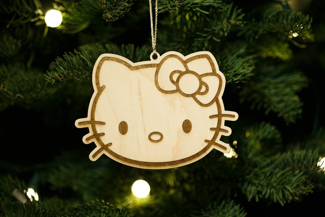 BOGO Hello Kitty Face Head Wood Christmas Ornament Gift - Etsy