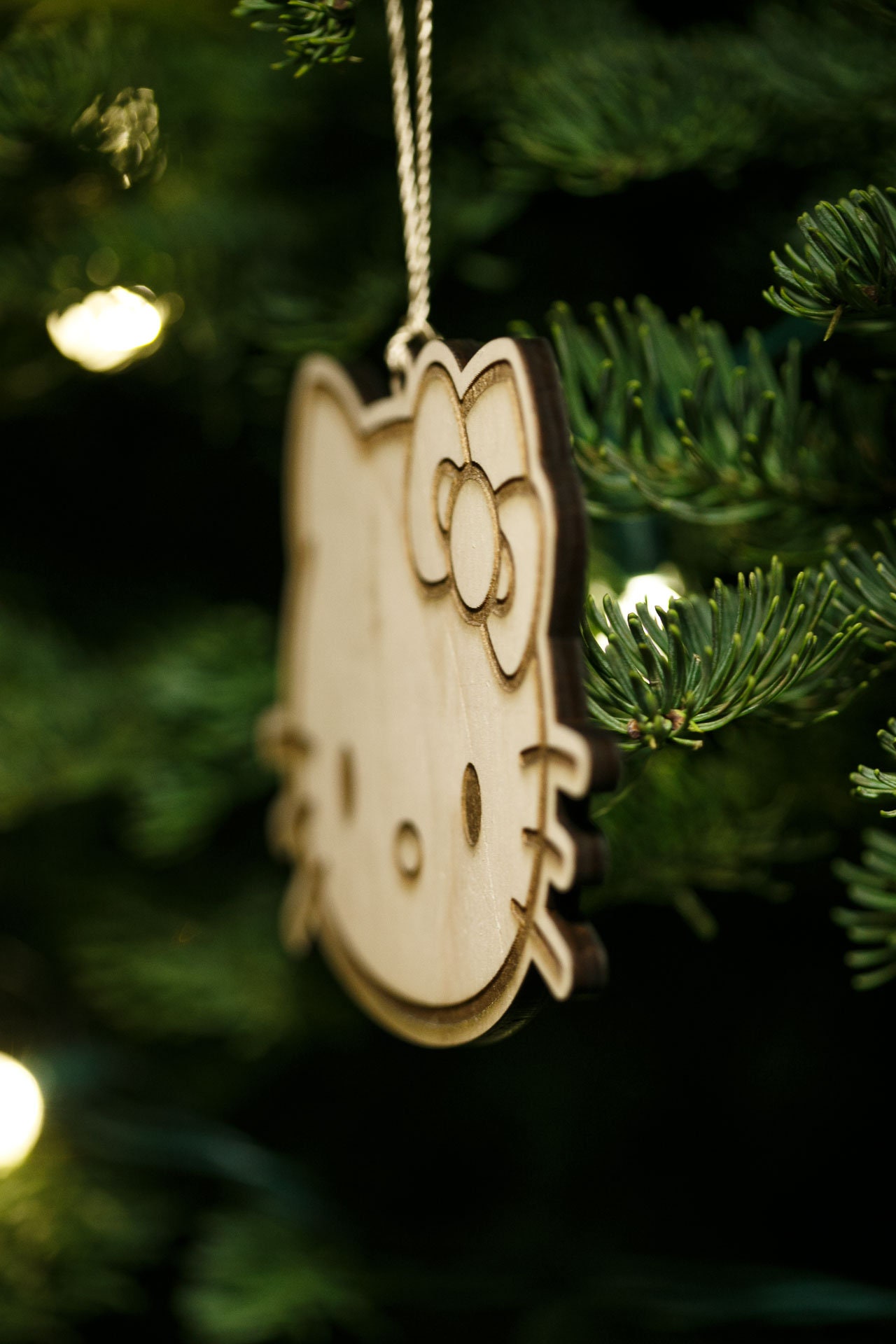 BOGO Hello Kitty Face Head Wood Christmas Ornament Gift - Etsy