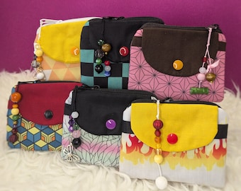 sister brother lightining butterfly water flame wallets, gift otaku cosplay