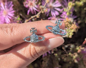 Nana Inspired Saturn Rhinestone Earrings, Cosplay Jewelry