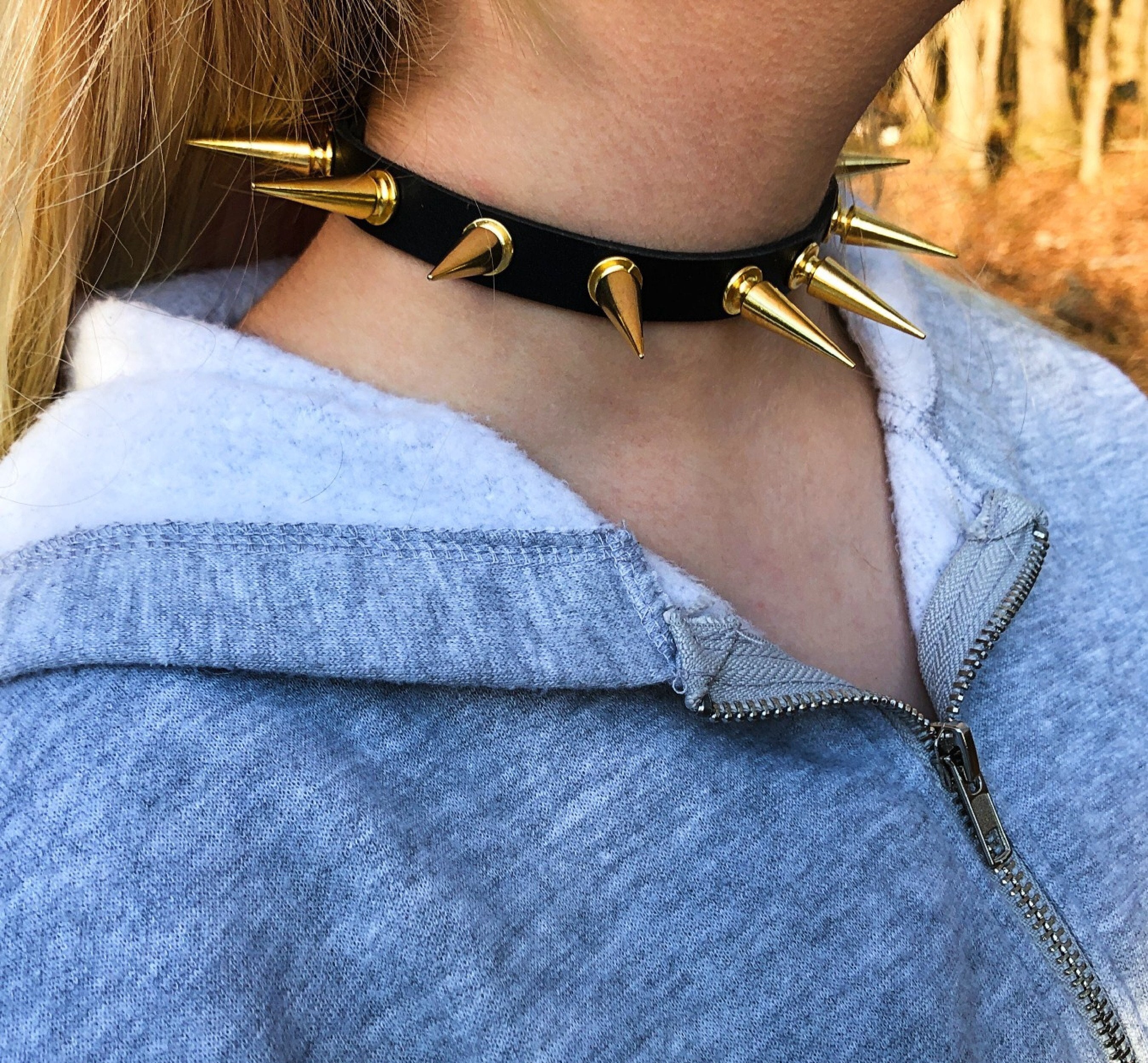 Gold spike best sale choker