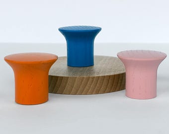 Stilvolle Schubladenknöpfe, minimalistische Schrankgriffe, runde Schrankgriffe, bunte Massivholzknöpfe, Möbelknöpfe, minimalistische Griffe