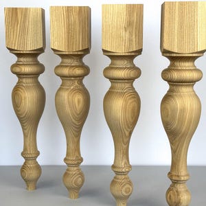 Classic wooden legs for furniture, farmhouse table legs, dining table legs, unfinished table leg, wooden turned leg, furniture legs wood