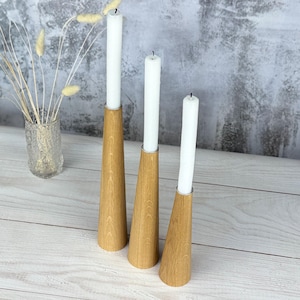 Thin rustic wooden candlesticks, rustic candlestick, wooden candlestick, wooden candle holder, farmhouse decor, large candle holder