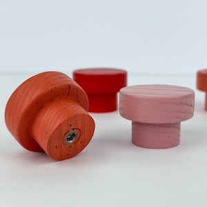 Unique colored handles for diy furniture, wood cabinet knob, modern handles, round wood knob, kitchen cabinet knob, painted wood knob