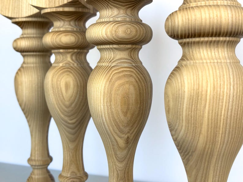 Classic Wooden Legs for Furniture, Farmhouse Table Legs, Dining Table ...