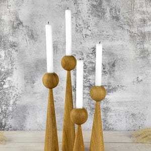 Rustic wooden candlesticks, candlestick holder, candle holder wood, wooden candle stand, long candle holder, boho candlestick decor