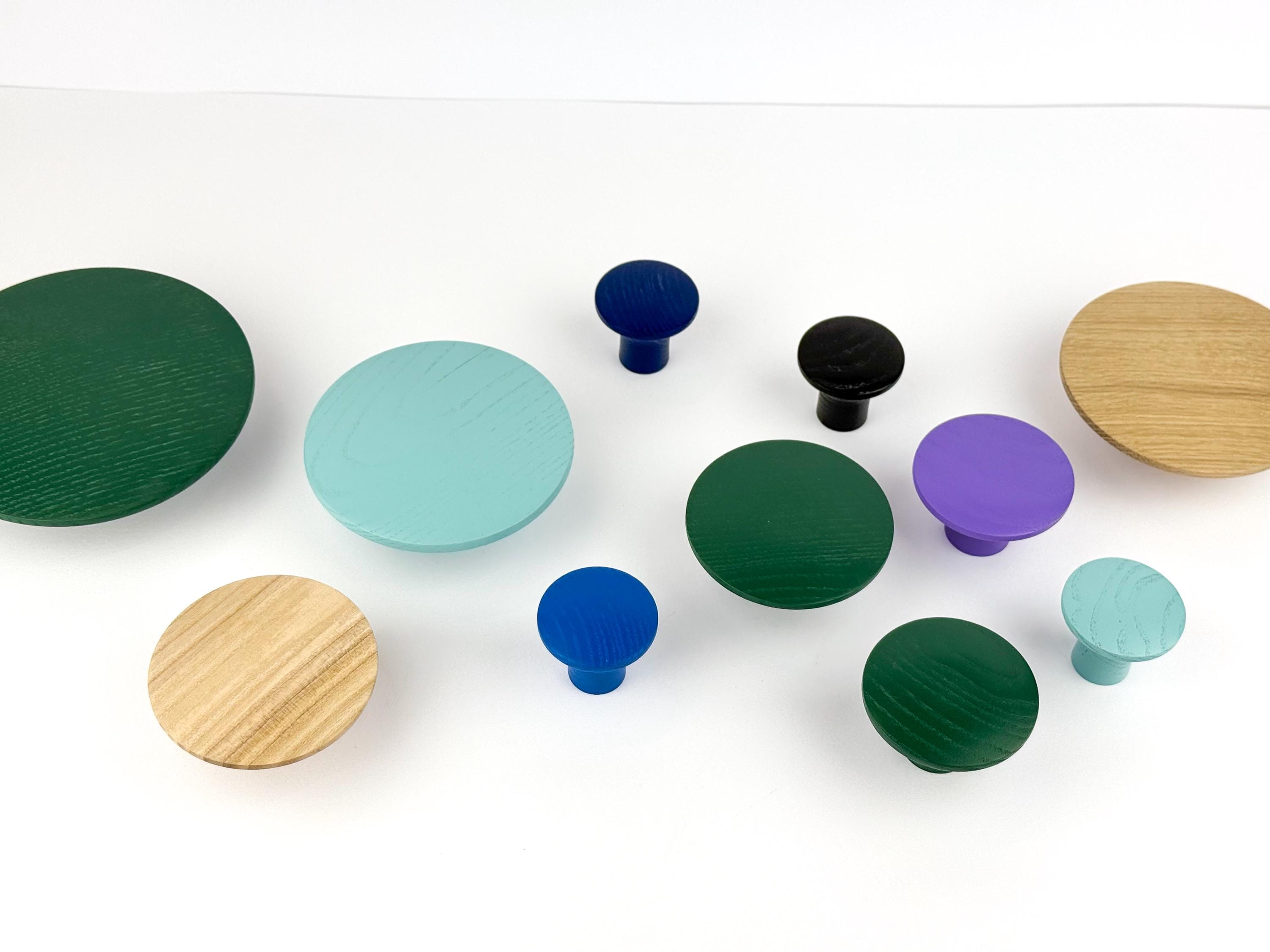 Colorful Wall Coat Hooks, Minimalist Wooden Hooks, Decorative Round ...