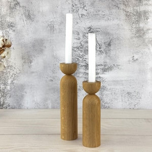Boho candlestick holders, modern candle holder, wooden candlesticks, rustic candle holder, wood table candlesticks, wooden candle holder