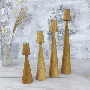 Wooden candlestick, candle holder wood, candlestick decor, modern candle holder, taper candle holder, long candle stick, rustic candleholder