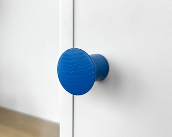 Wooden drawer pulls, handles for cabinets, blue drawer knobs, wood cabinet pulls, drawer knob handles, wood cabinet knob, yellow drawer knob
