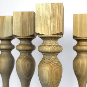 Big hardwood table legs, wooden turned legs, furniture hardware, farmhouse table legs, wood furniture feet, handmade natural wood legs
