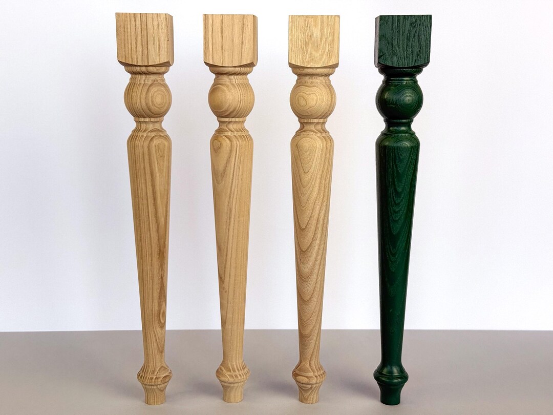 Solid Table Leg Slender Solid Wood Table Legs, Strong Turned Legs, Unfinished Furniture ...