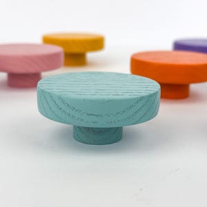 Universal colored handles for furniture, wooden drawer knob, colorful wood knob, furniture handles, nursery drawer pull, modern wood knob