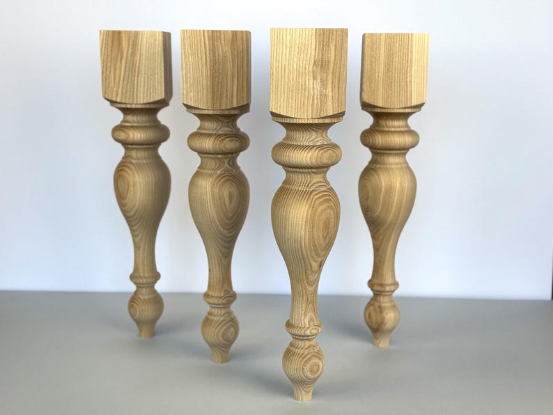 Classic Wooden Legs for Furniture, Farmhouse Table Legs, Dining Table ...