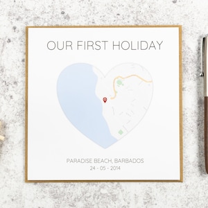 OUR FIRST HOLIDAY - Map Personalised Card for your Husband or Wife