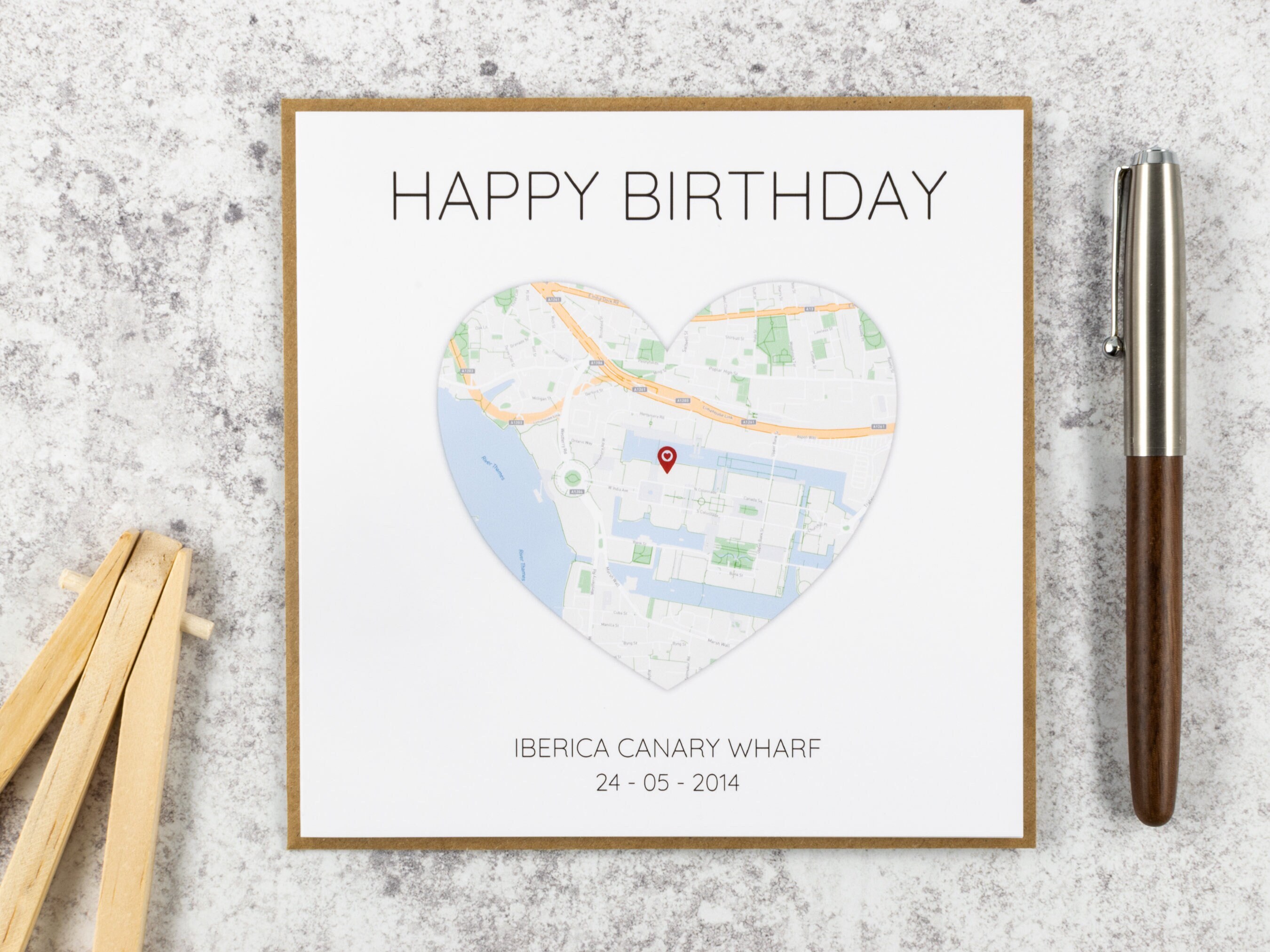 HAPPY BIRTHDAY - Map Congratulations Card Gift for Him or Her - Etsy