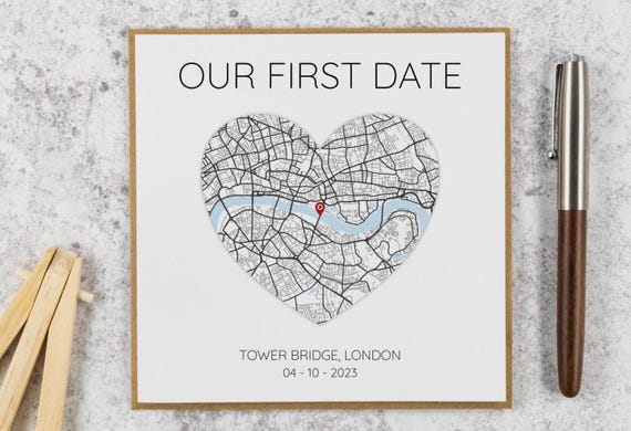 OUR FIRST DATE - Anniversary Card Personalised for Him or Her