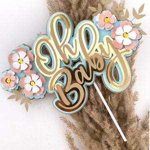 Oh Baby Luxe Cake Topper | Silhouette Studio | instant download | PDF JPG SVG