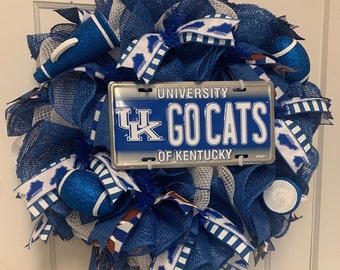 University of Kentucky Football Wreath | Kentucky Wildcats Football Wreath | Go Cats Kentucky Football Wreath | Kentucky Wildcats Wreath