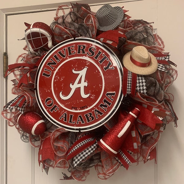 University of Alabama Wreath | Roll Tide Wreath | Bama Wreath | Alabama Wreath | Alabama Crimson Tide Wreath | Roll Tide Roll Wreath