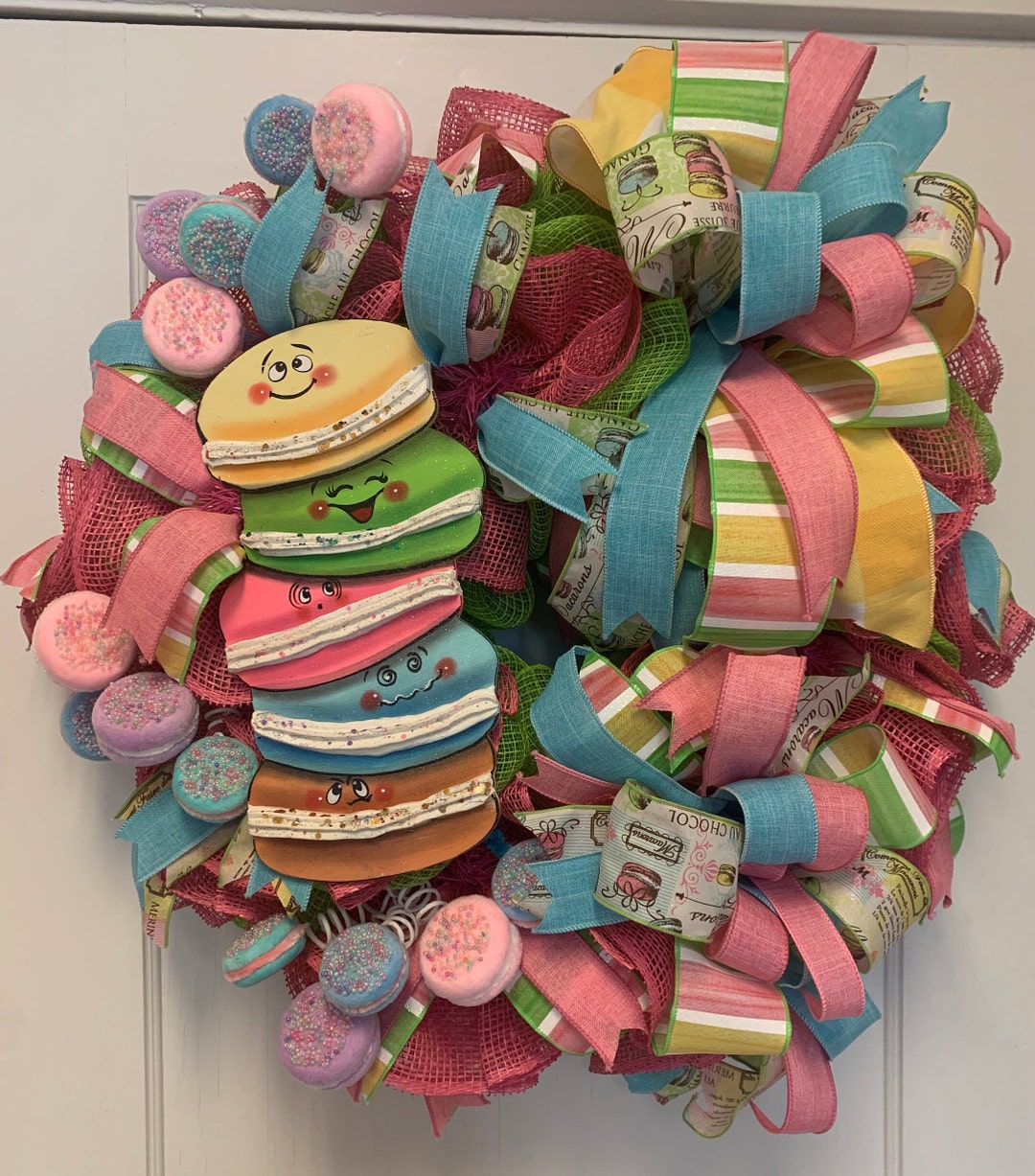 Macaron Wreath Bakery Wreath Kitchen Wreath Dessert - Etsy