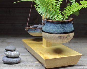 Personalized water-sensing planter. Unique handmade Japanese-style planter for stress-free plant growth.