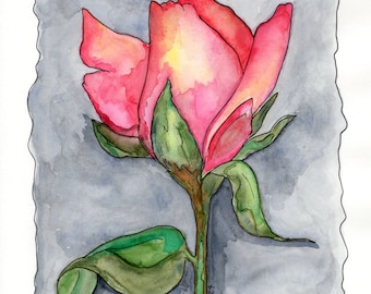 Rose Watercolor Print